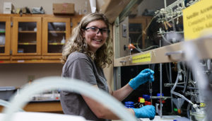 emma smiling and working