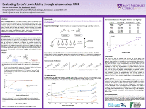 Research poster presented by Declan Hutchinson. 