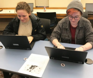 students transcribe closeup