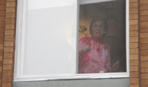 lady at window