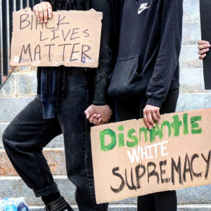 signs held closeup