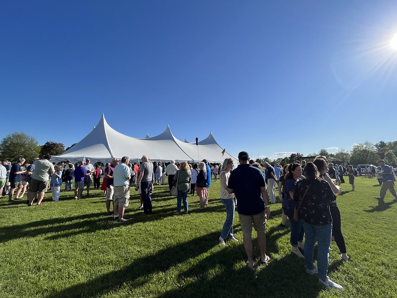 Crowd in front of Reunion tent