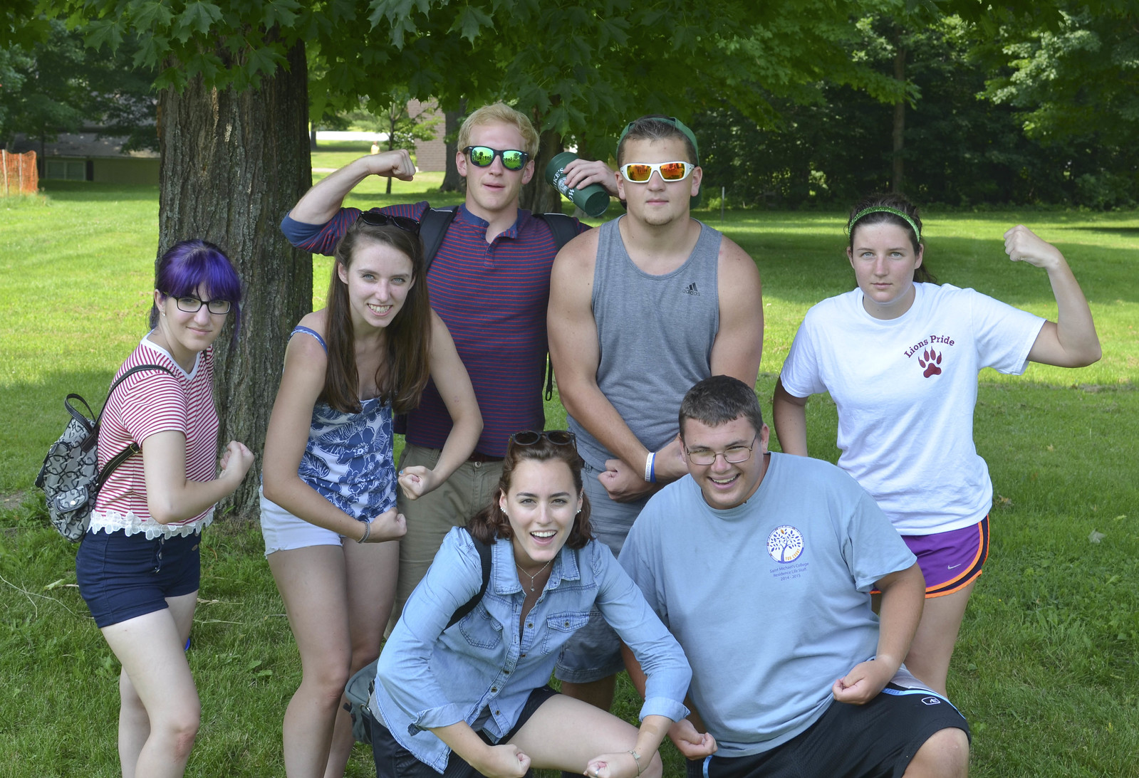 Saint Michael's students pose together during POW. 