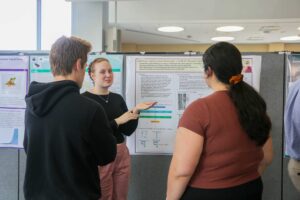 Student research and capstone projects on display at the Academic Symposium