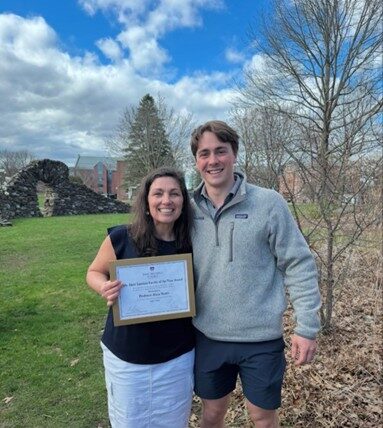 David Ciancio poses with Accounting Professor Alicia Norris.