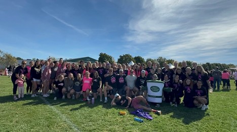 St Mikes athletes standing in a group on a field
