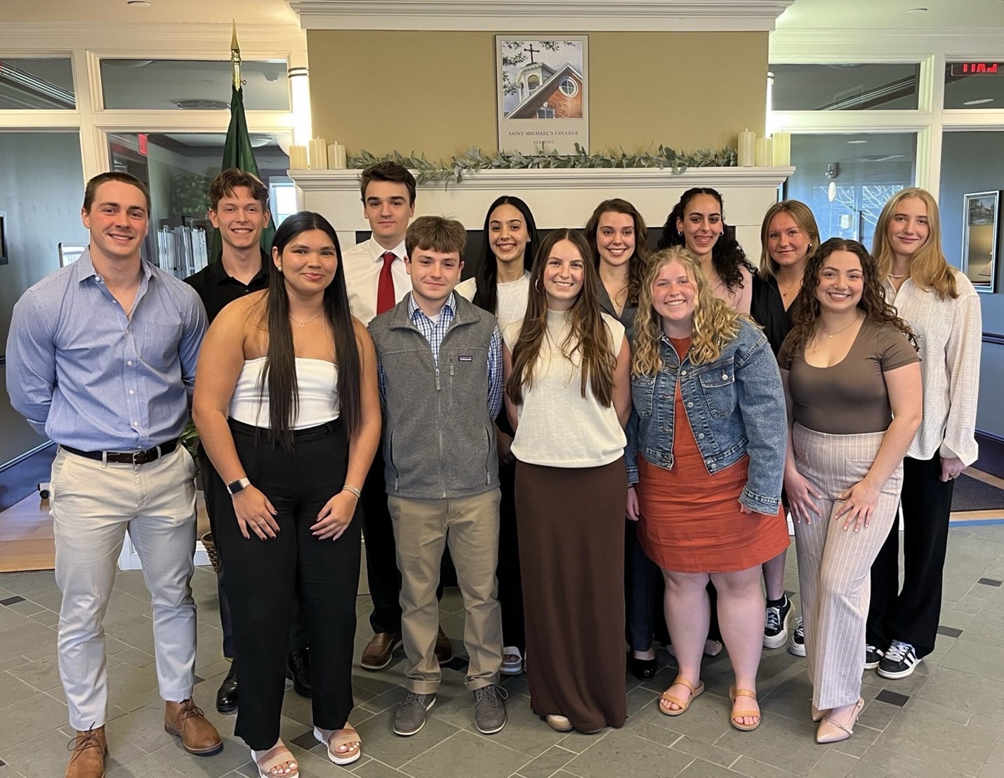 a group of students posing together for a picture