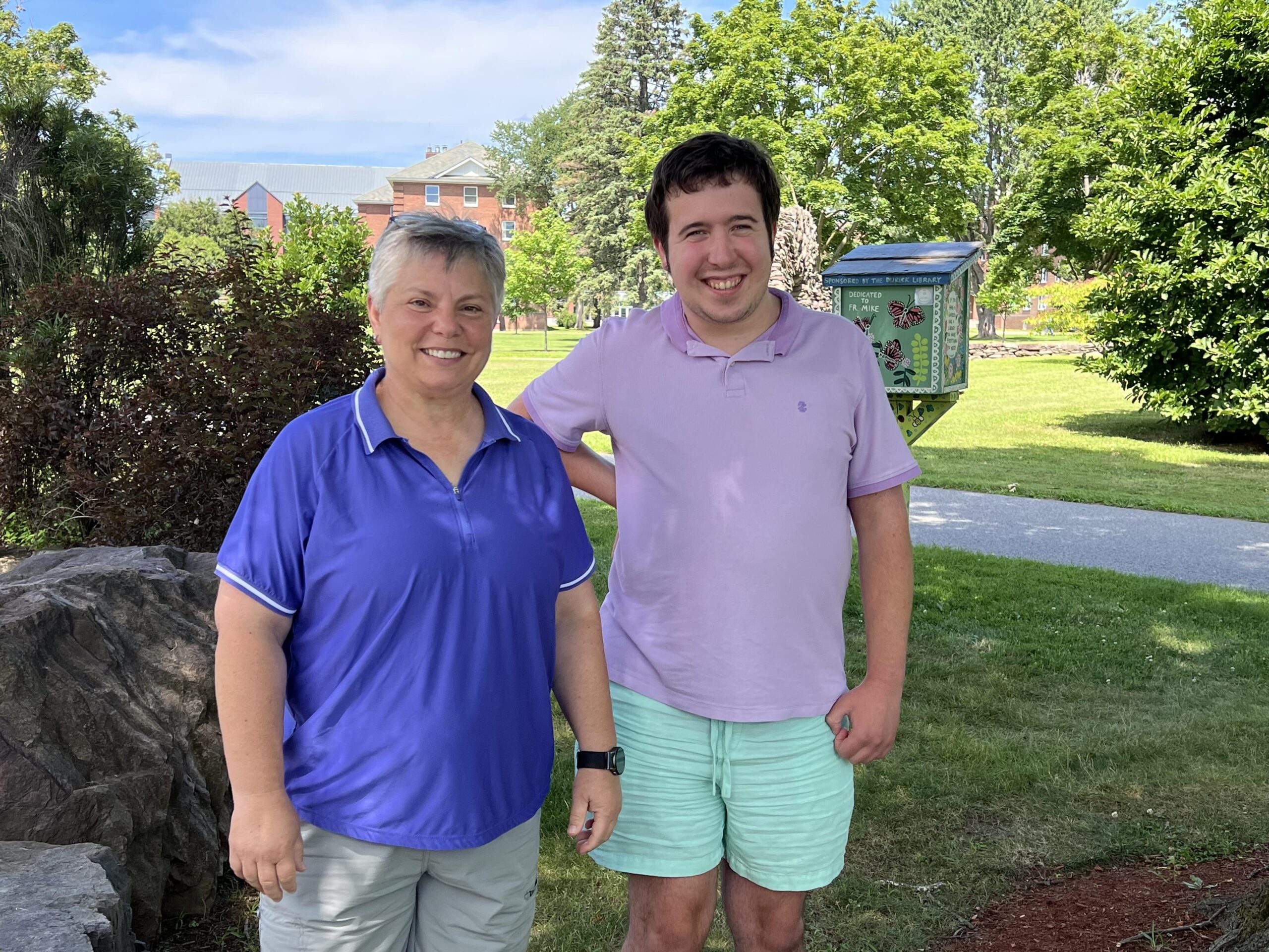 Business Administration Professor Karen Popovich and Aidan Hall ’27