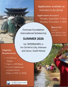 Freeman Foundation International Scholarship 2026