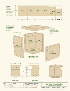 Wooden birdhouse blueprints page 1