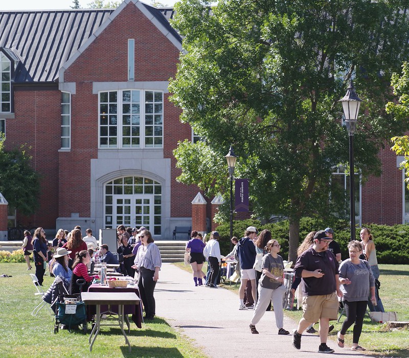 clubfair on the green outside in front of the library