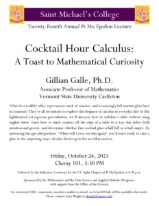 Poster for the Twenty-fourth annual Pi Mu Epsilon Lecture