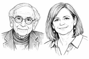 Line Drawing of Robert Jay Lifton and Andrea Pitzer