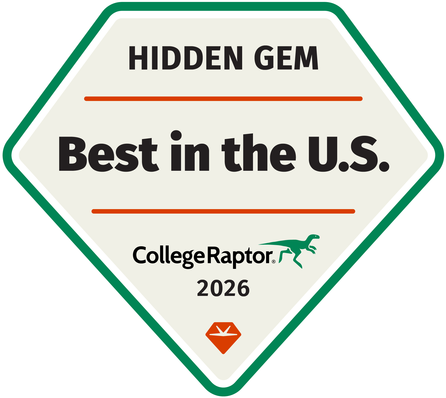 Badge, College Raptor, Hidden Gem, Best in the US 2026