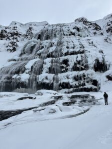 The waterfall Dynjandi, found in the Westfjords of Iceland.
