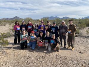 Group photo of students on academic study trip to southern U.S. border.