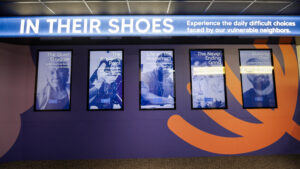 An exhibit in the People of Hope traveling museum called "In Their Shoes." 