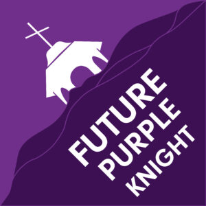 Graduation cap topper with the cupola and Future Purple Knight