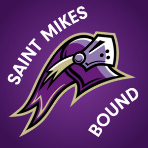 Saint Mike's Bound cap topper with he knight head logo